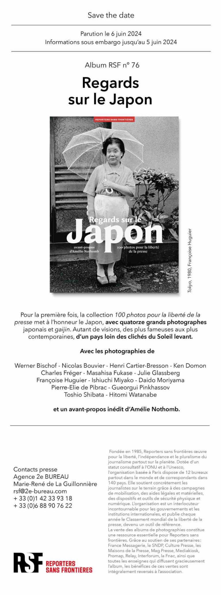 RSF/ «100 photos pour la liberté de la presse» : «Regards sur le Japon» le 6 juin