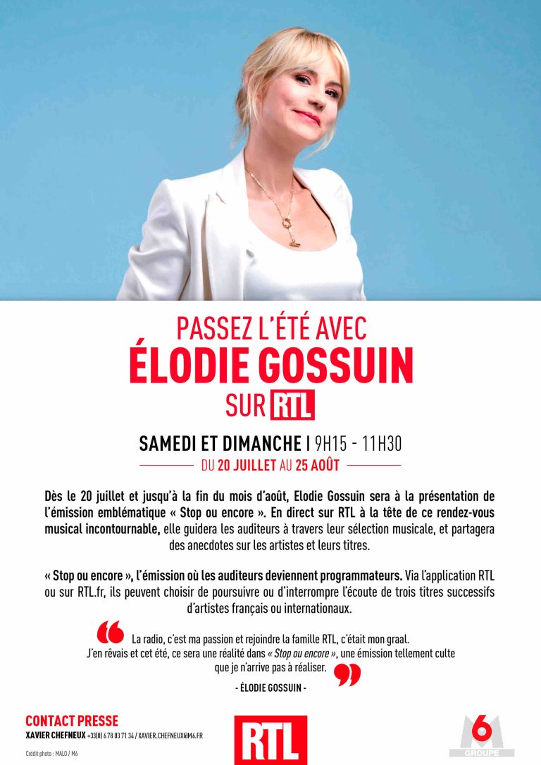 RTL : Elodie Gossuin aux commandes de l’émission «Stop ou encore» cet été