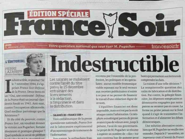 Le site controversé France-Soir perd son statut de service de presse en ligne