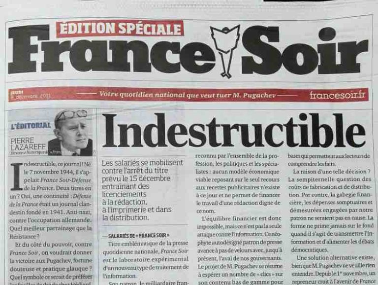 Le site controversé France-Soir perd son statut de service de presse en ligne