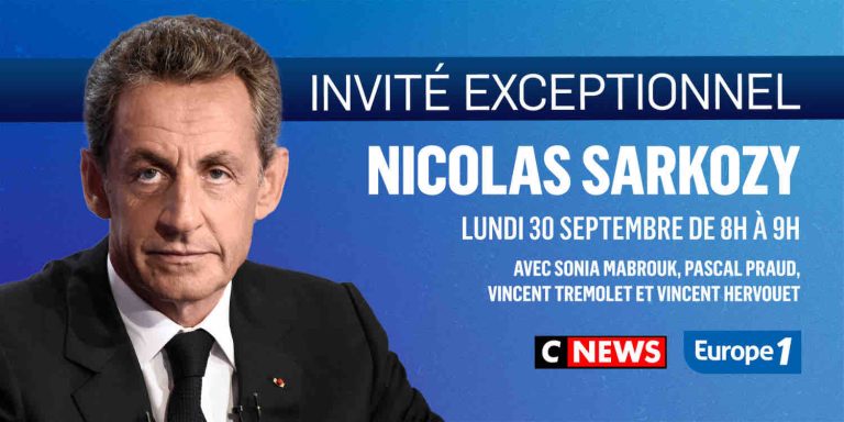 Nicolas Sarkozy invité d’Europe 1 et CNews lundi 30 septembre à partir de 8h00 