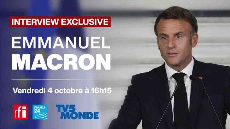 Interview exclusive d’Emmanuel Macron sur TV5MONDE, RFI et France 24 ce vendredi 4 octobre