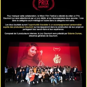 A l’occasion de ses 130 ans, Gaumont s’associe au Nikon Film Festival