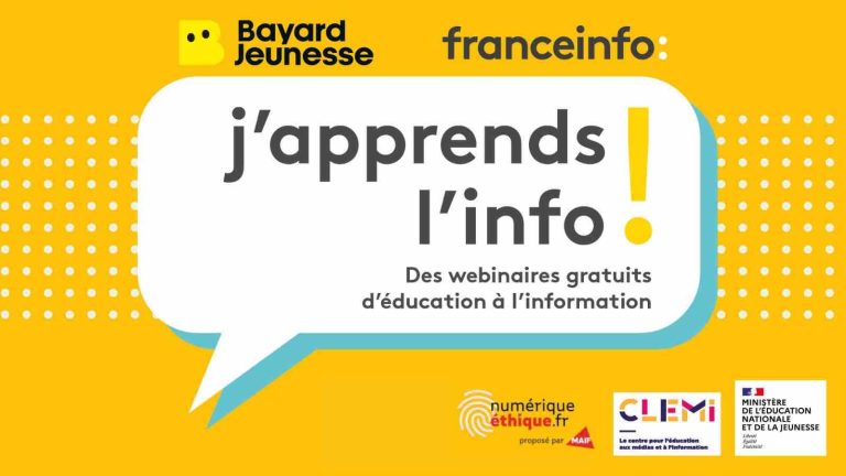 franceinfo / «J’apprends l’info !» : franceinfo et Bayard Jeunesse proposent 2 nouveaux webinaires inédits aux scolaires le mardi 10 décembre 