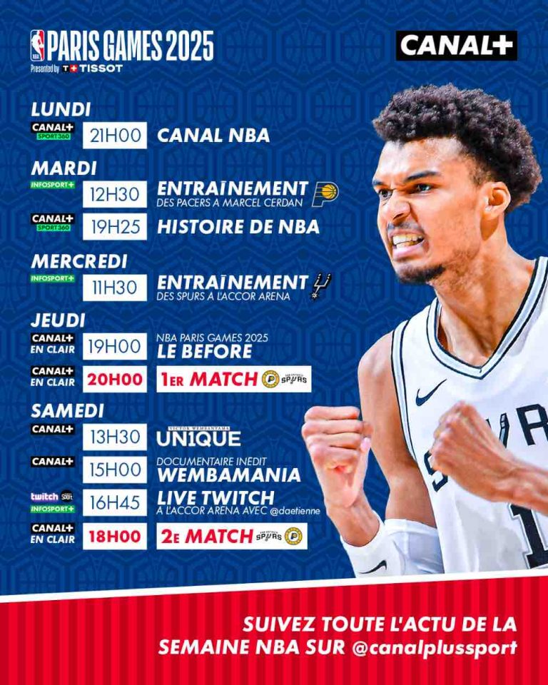 CANAL+ : les NBA Paris Games 2025 en clair les 23 et 25 janvier