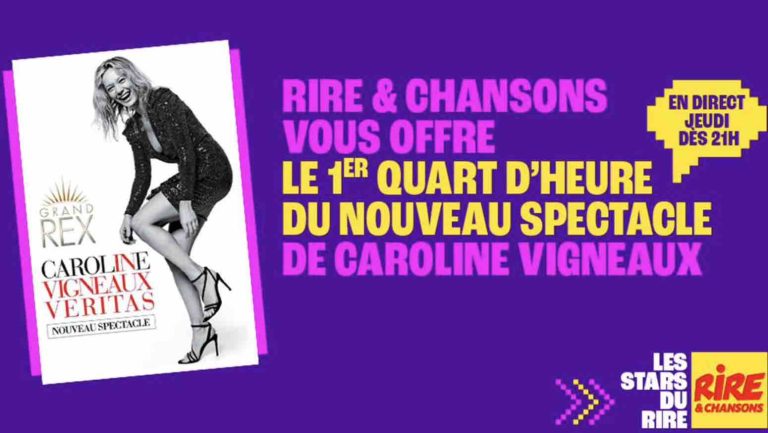 Rire & Chansons : le premier quart d’heure du nouveau spectacle de Caroline Vigneaux en direct jeudi 20 mars dès 21h00