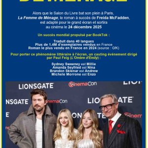 «La Femme de Ménage»: le roman phénomène adapté au cinéma, en salle le 24 décembre