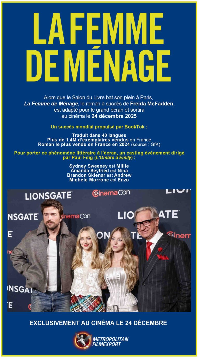 «La Femme de Ménage»: le roman phénomène adapté au cinéma, en salle le 24 décembre