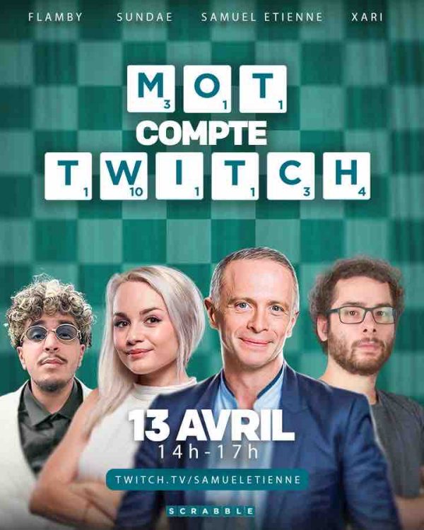 Le Scrabble Day célébré en France sur Twitch avec Samuel Etienne
