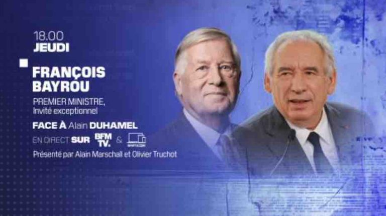 BFMTV : François Bayrou invité de «Face à Duhamel» jeudi 3 juillet 