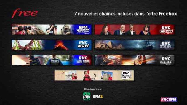 RMC BFM s’associe à l’opérateur Free en distribuant 7 nouvelles chaînes thématiques