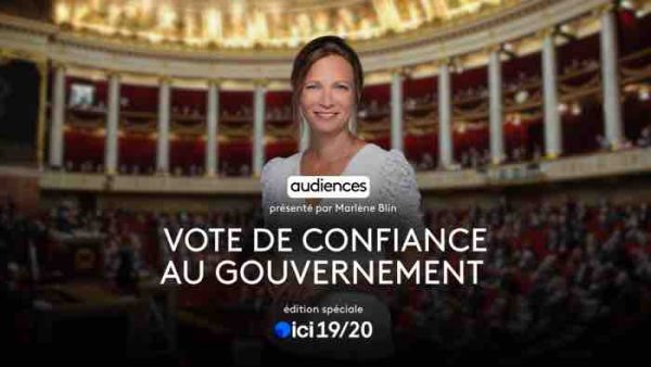 France 3/Antennes régionales/Edition spéciale ICI 19/20 «Vote de confiance»: 2,2 millions de téléspectateurs et 12,8% de pda