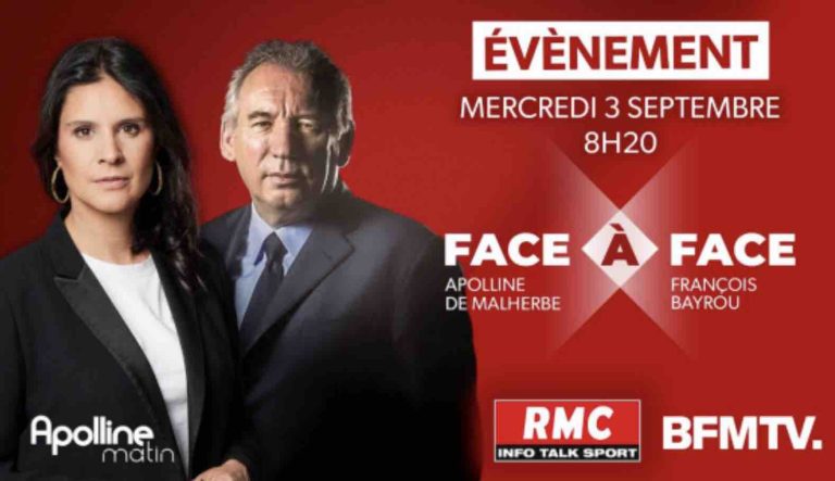 RMC/ BFMTV : François Bayrou invité d’Apolline de Malherbe ce mercredi