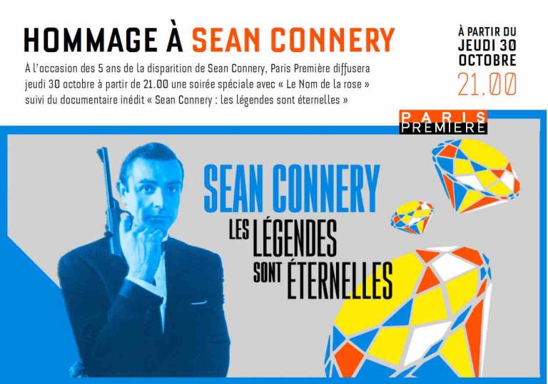 Paris Première : soirée spéciale Sean Connery jeudi 30 octobre avec «Le Nom de la rose» suivi du documentaire inédit «Sean Connery: les légendes sont éternelles» 