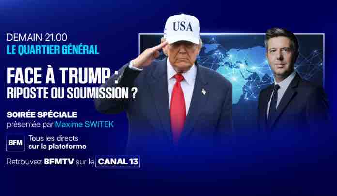 BFMTV proposera une nouvelle émission spéciale «LE QUARTIER GÉNÉRAL: Face à Trump, riposte ou soumission?» présentée par Maxime Switek ce 21 janvier