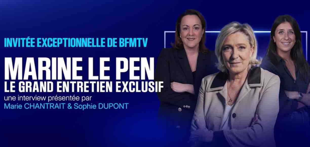 BFMTV : interview de Marine Le Pen ce 25 février à 21h00