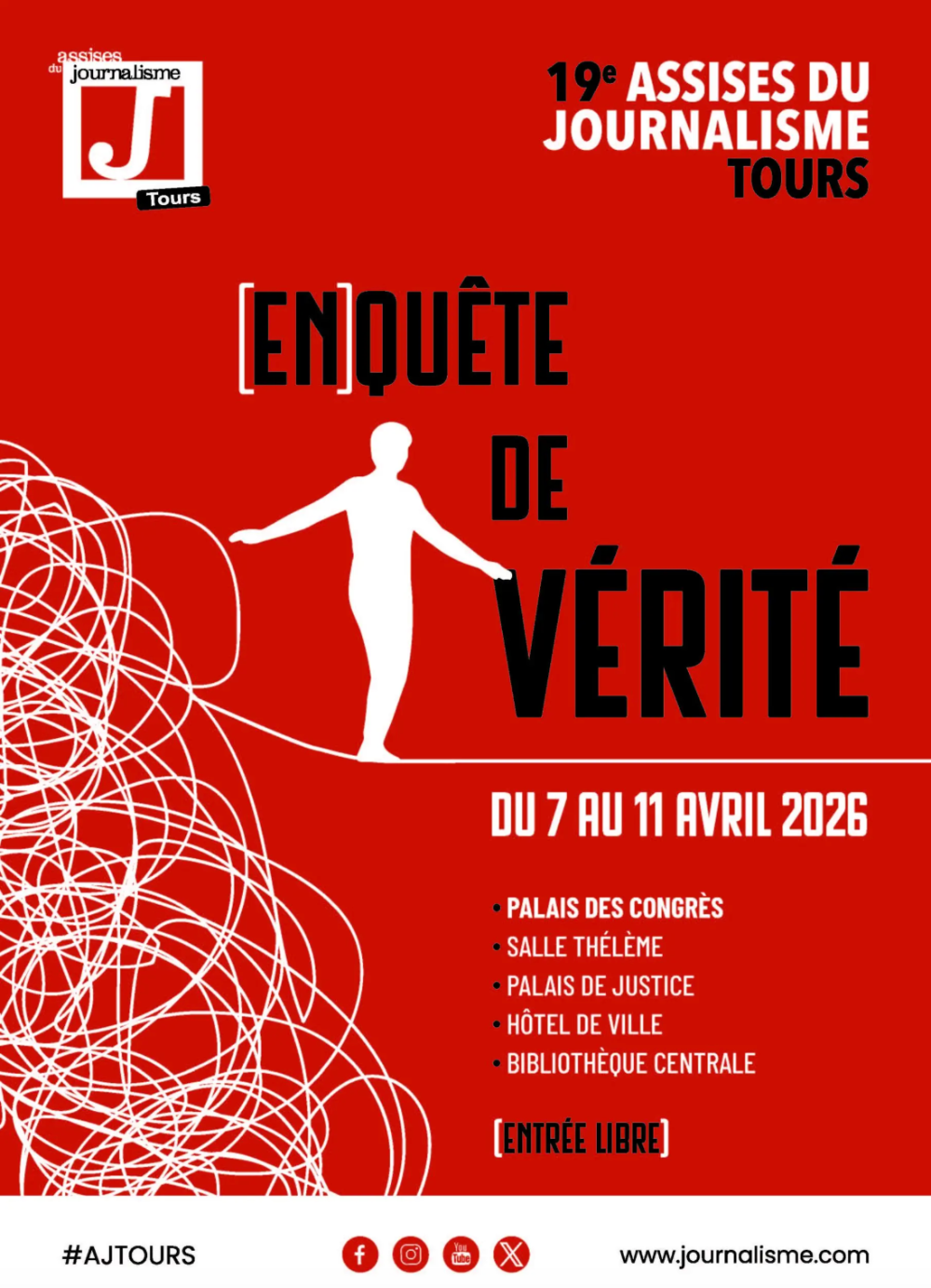 La 19ème édition des Assises du Journalisme à Tours du 7 au 11 avril 2026