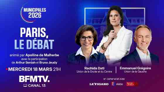 Paris : débat Grégoire-Dati mercredi à 21h00 sur BFMTV et Le Figaro TV