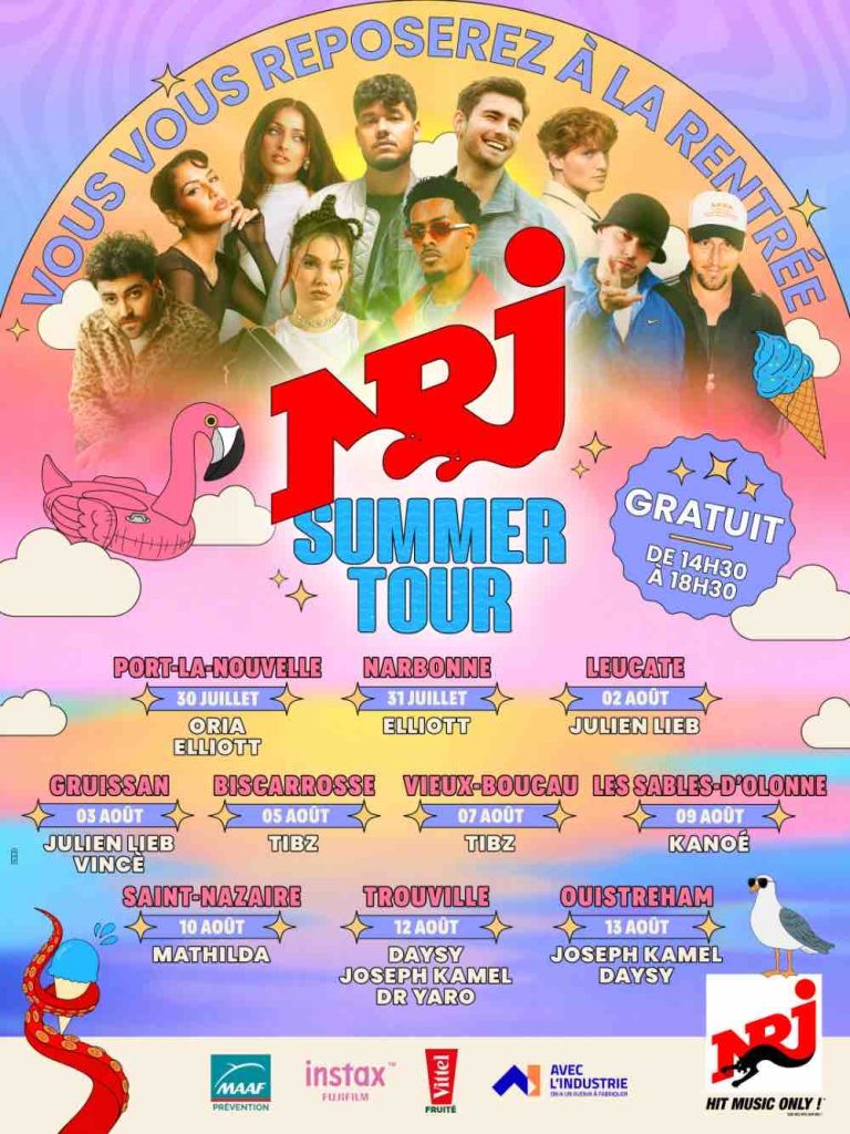 NRJ relance son Summer Tour sur les plages françaises du 30 juillet au 13 août