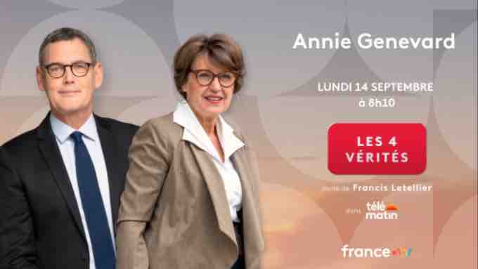 France 2 : Annie Genevard invitée des «4 Vérités» lundi