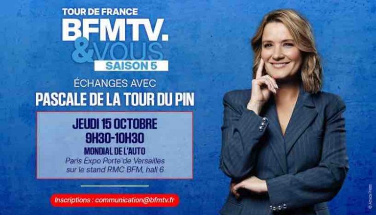 BFMTV : le «Tour de France BFMTV&VOUS» au Mondial de l’Auto le 15 octobre
