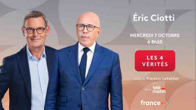 France 2 : Éric Ciotti invité des «4 Vérités»