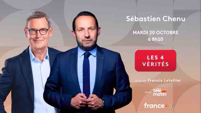 France 2 : Sébastien Chenu invité des «4 Vérités» mardi
